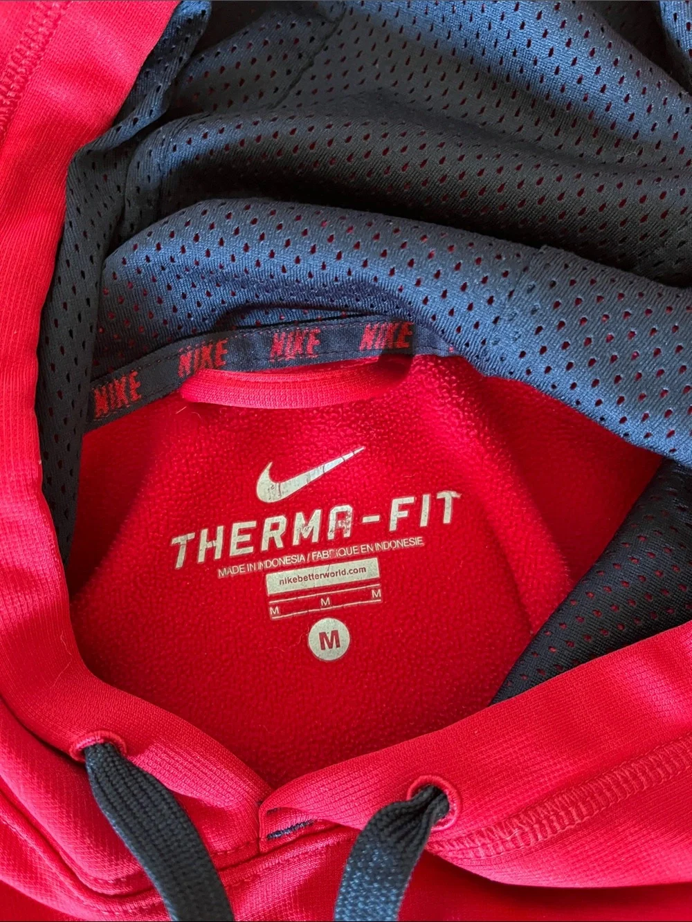 Nike Red and Black unisex adult Hooded Pullover